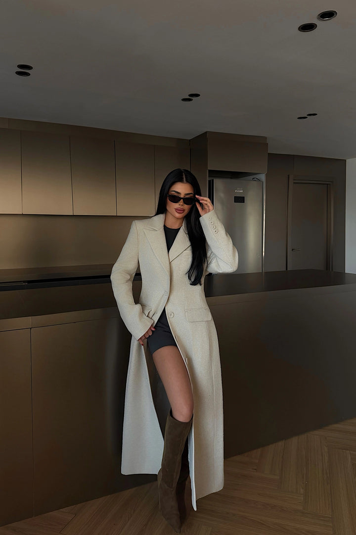 EYY Women Beige Pocket Detail Coat - Milan