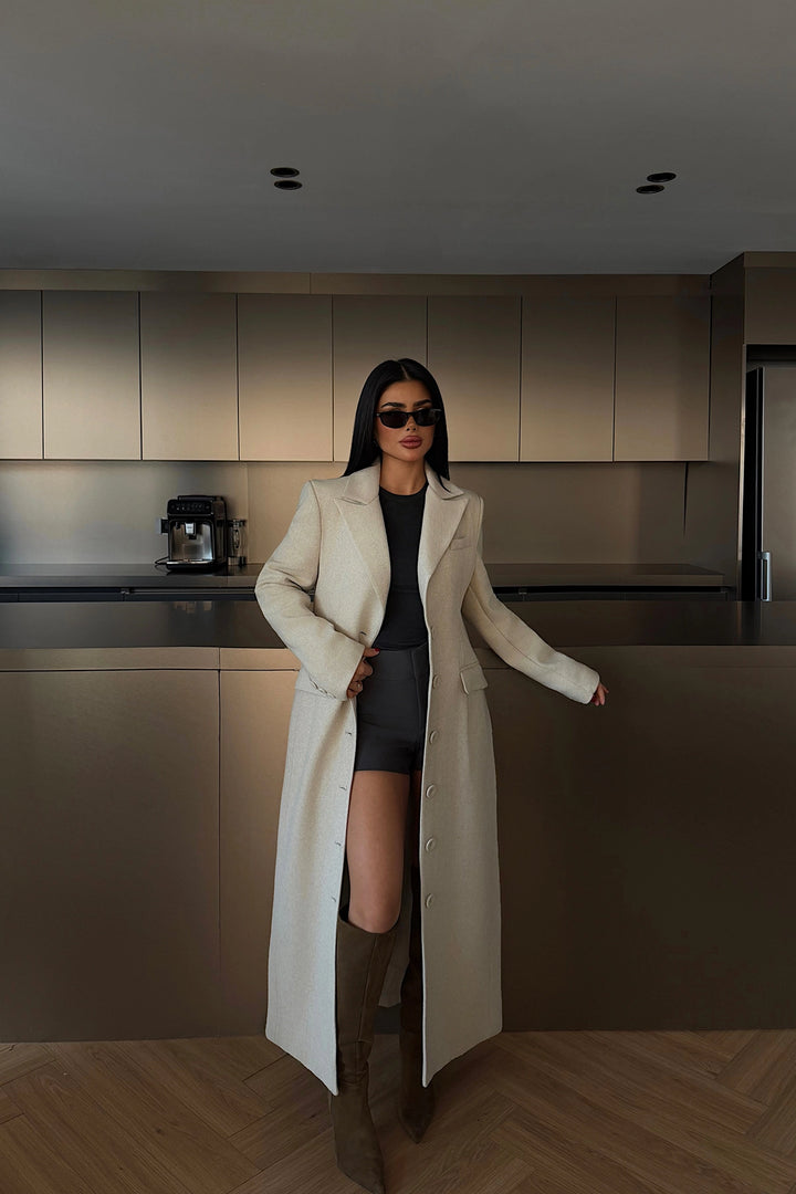 EYY Women Beige Pocket Detail Coat - Milan