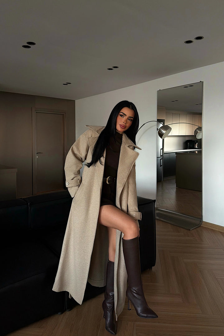 EYY Women Stone Brown Mathily Coat - Gandía