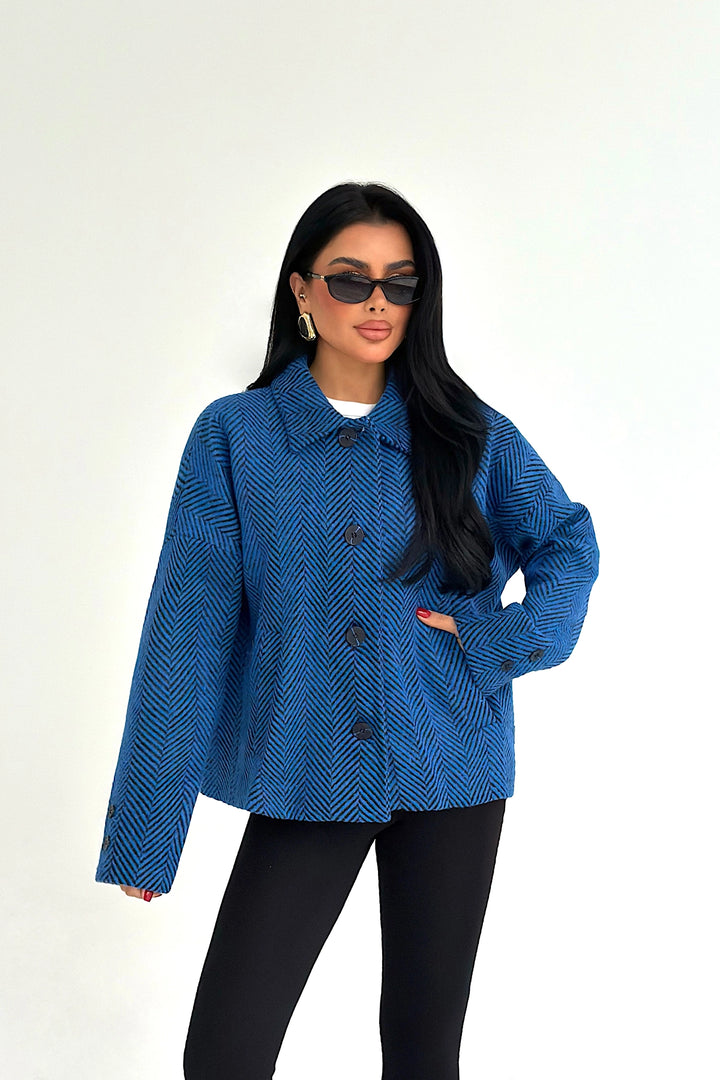 EYY Women Indigo Pocket Detail Double-Breasted Jacket - Bartlett