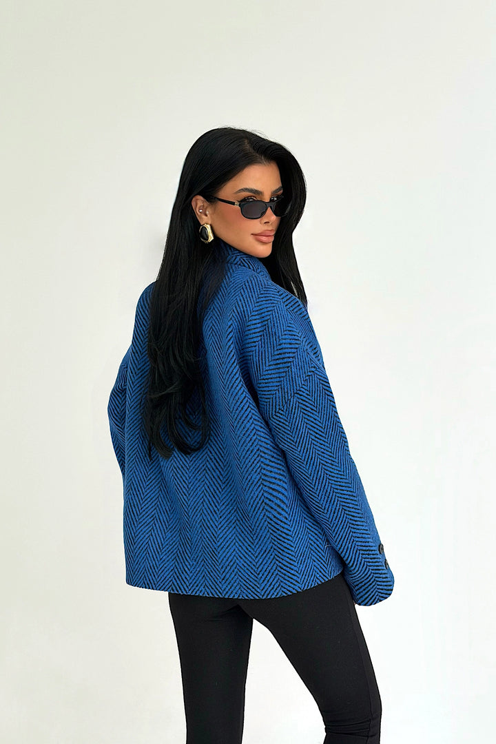 EYY Women Indigo Pocket Detail Double-Breasted Jacket - Bartlett