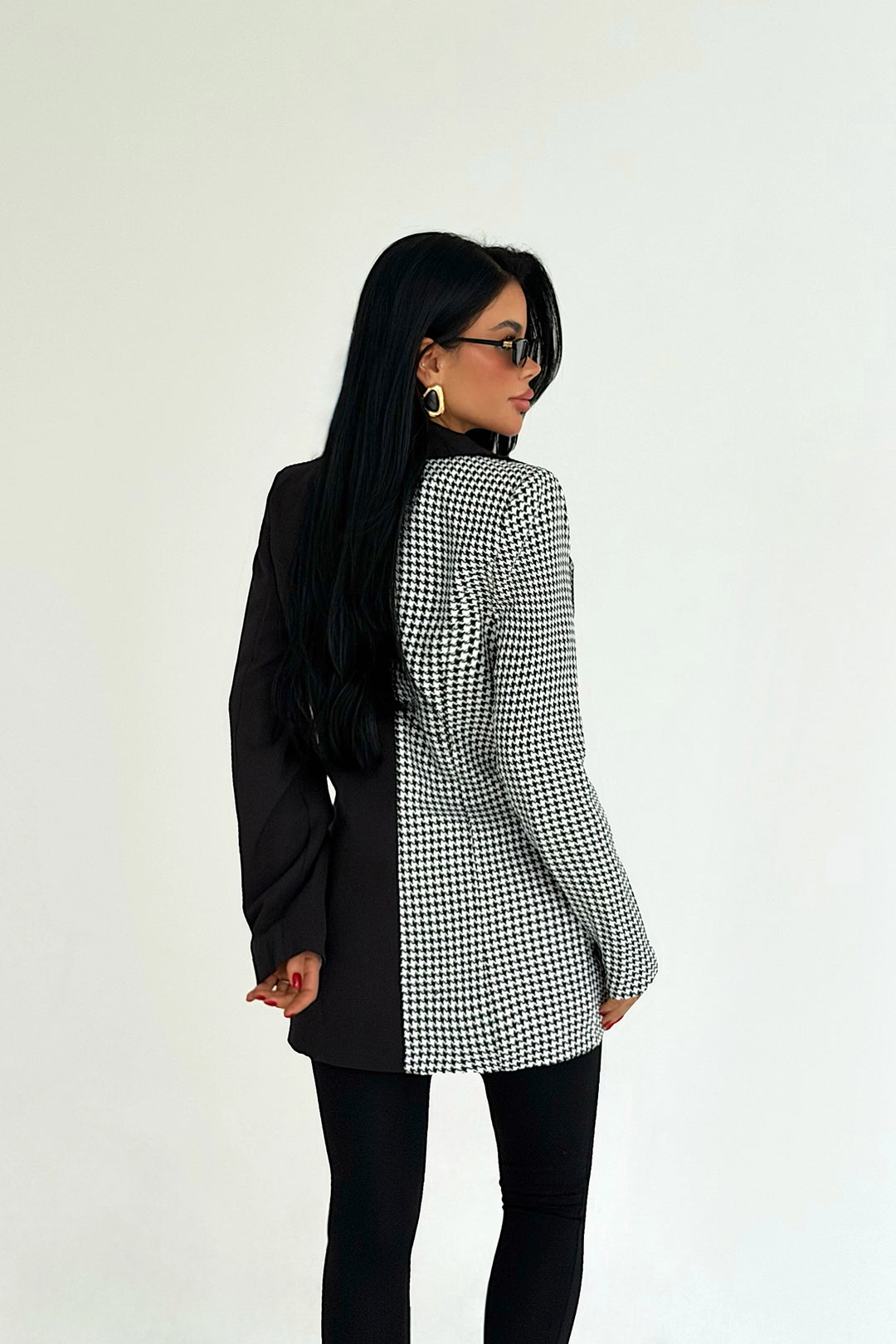 EYY Women Black Two-Tone Plaid Jacket - Évreux