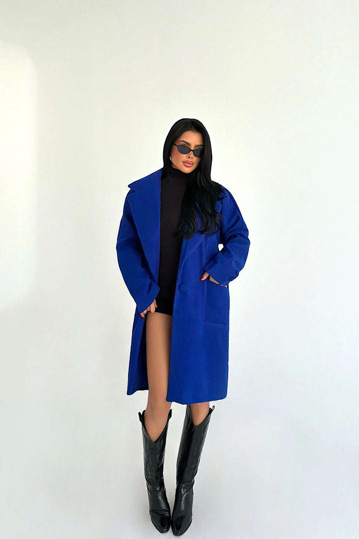 EYY Women Navy Cashmere Coat - Bad Vilbel