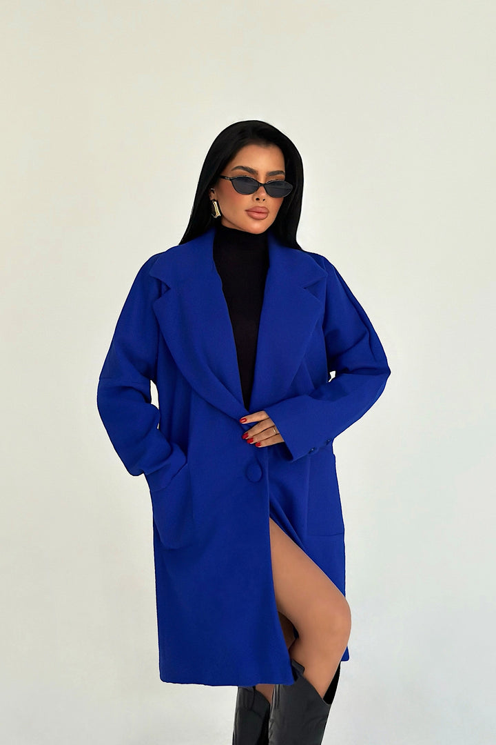 EYY Women Navy Cashmere Coat - Bad Vilbel