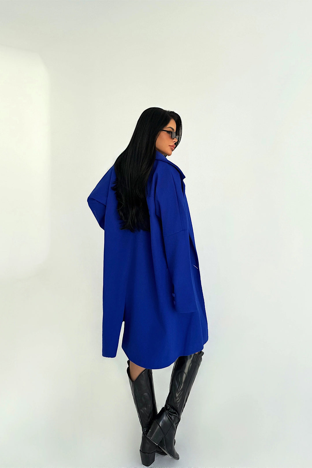 EYY Women Navy Cashmere Coat - Bad Vilbel