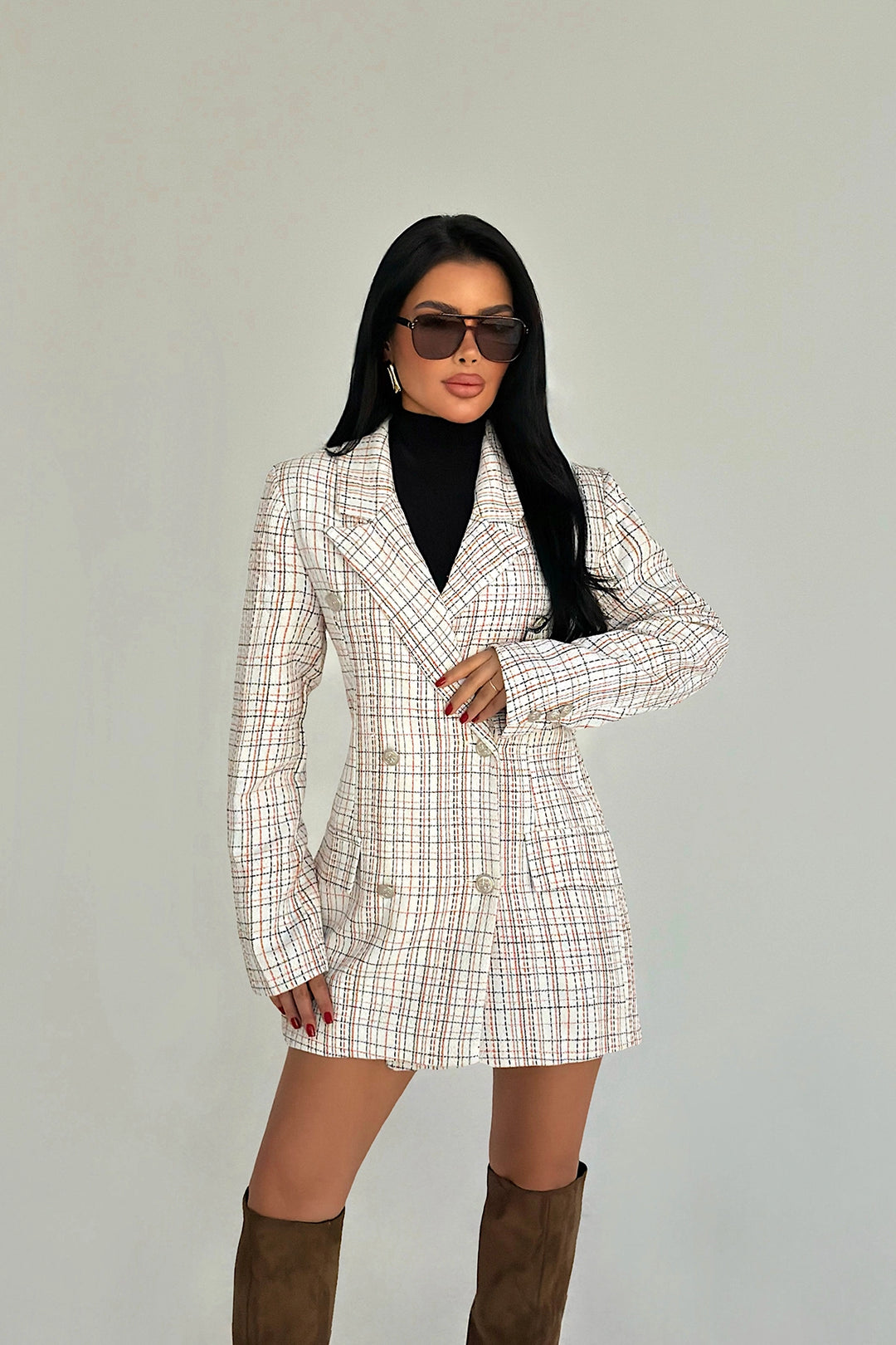 EYY Women Orange Button Detail Jacket - Altadena