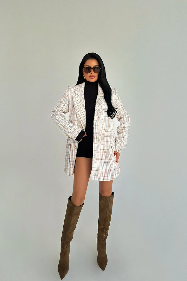 EYY Women Orange Button Detail Jacket - Altadena
