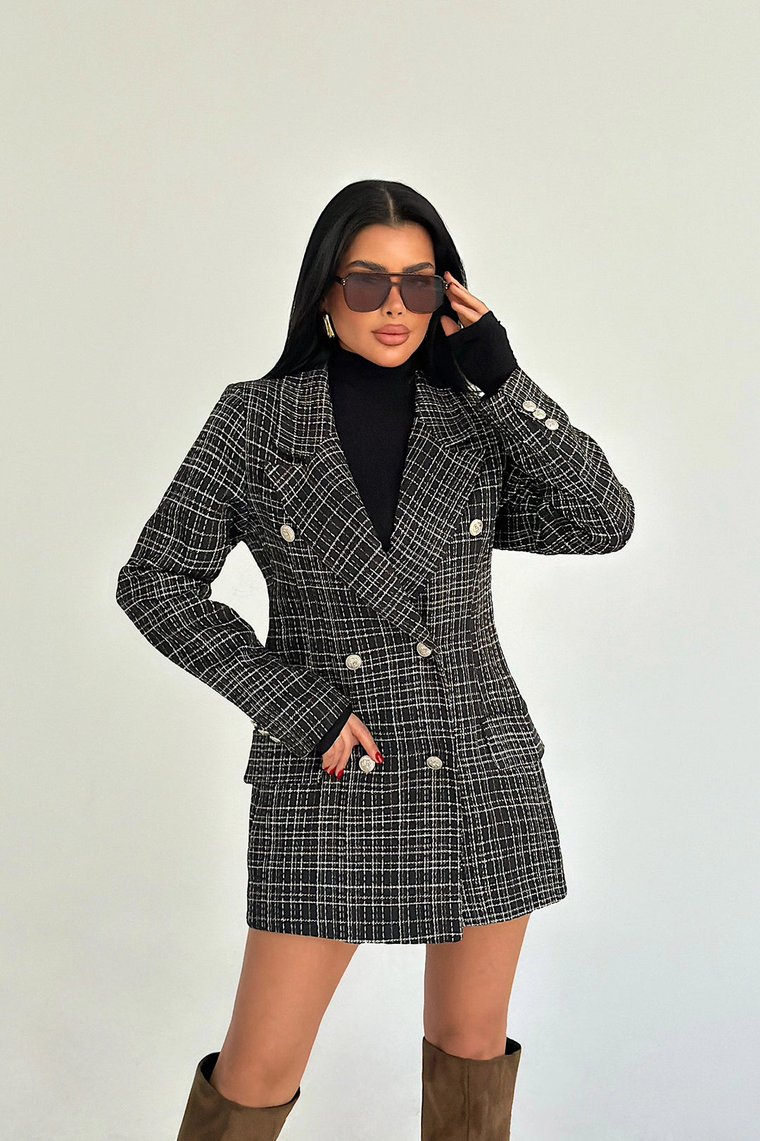 EYY Women Black Button Detail Jacket - Fitchburg