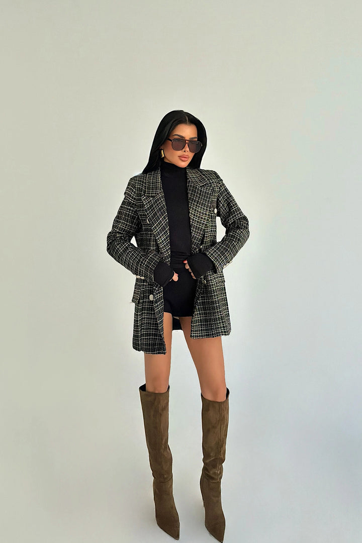 EYY Women Black Button Detail Jacket - Fitchburg