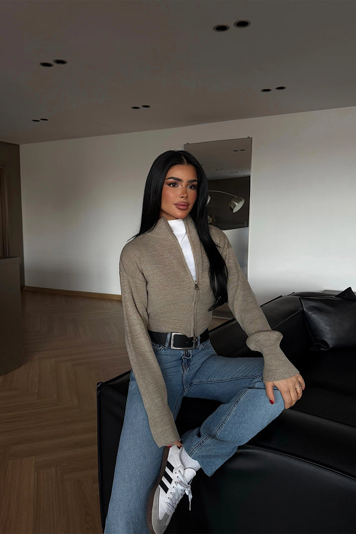 EYY Women Stone Balboa Double Zip Knit Cardigan - Almería