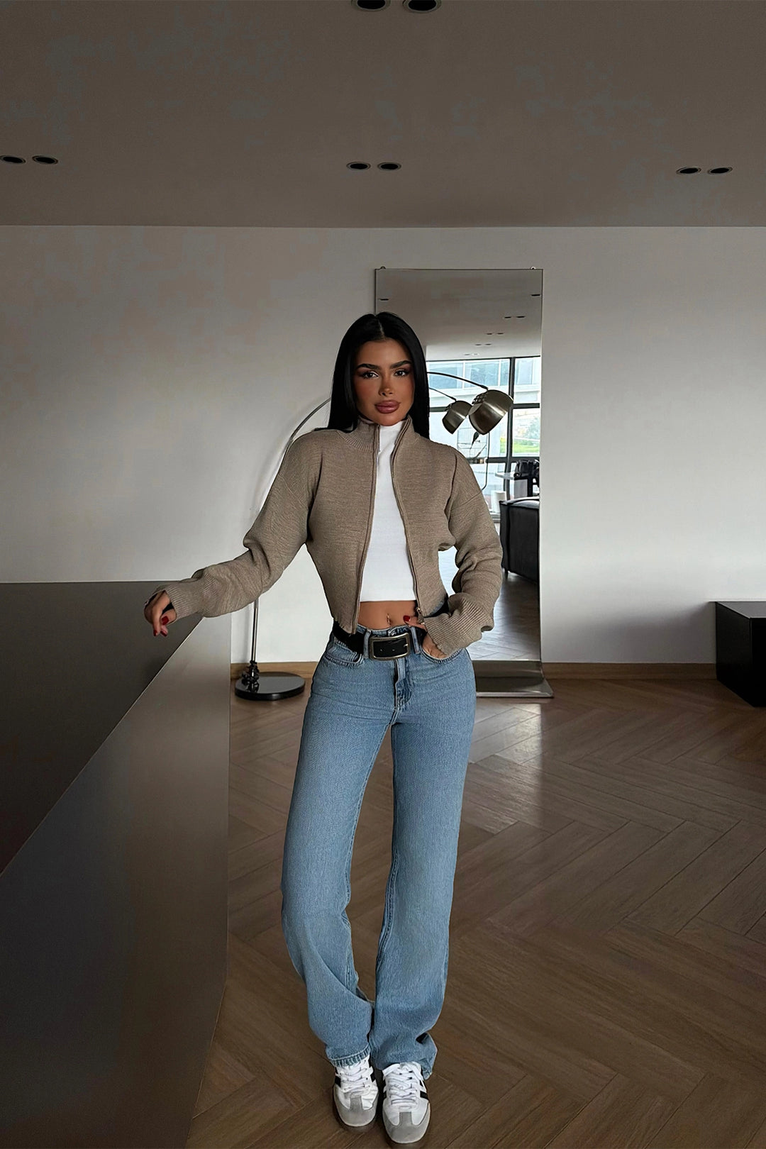 EYY Women Stone Balboa Double Zip Knit Cardigan - Almería