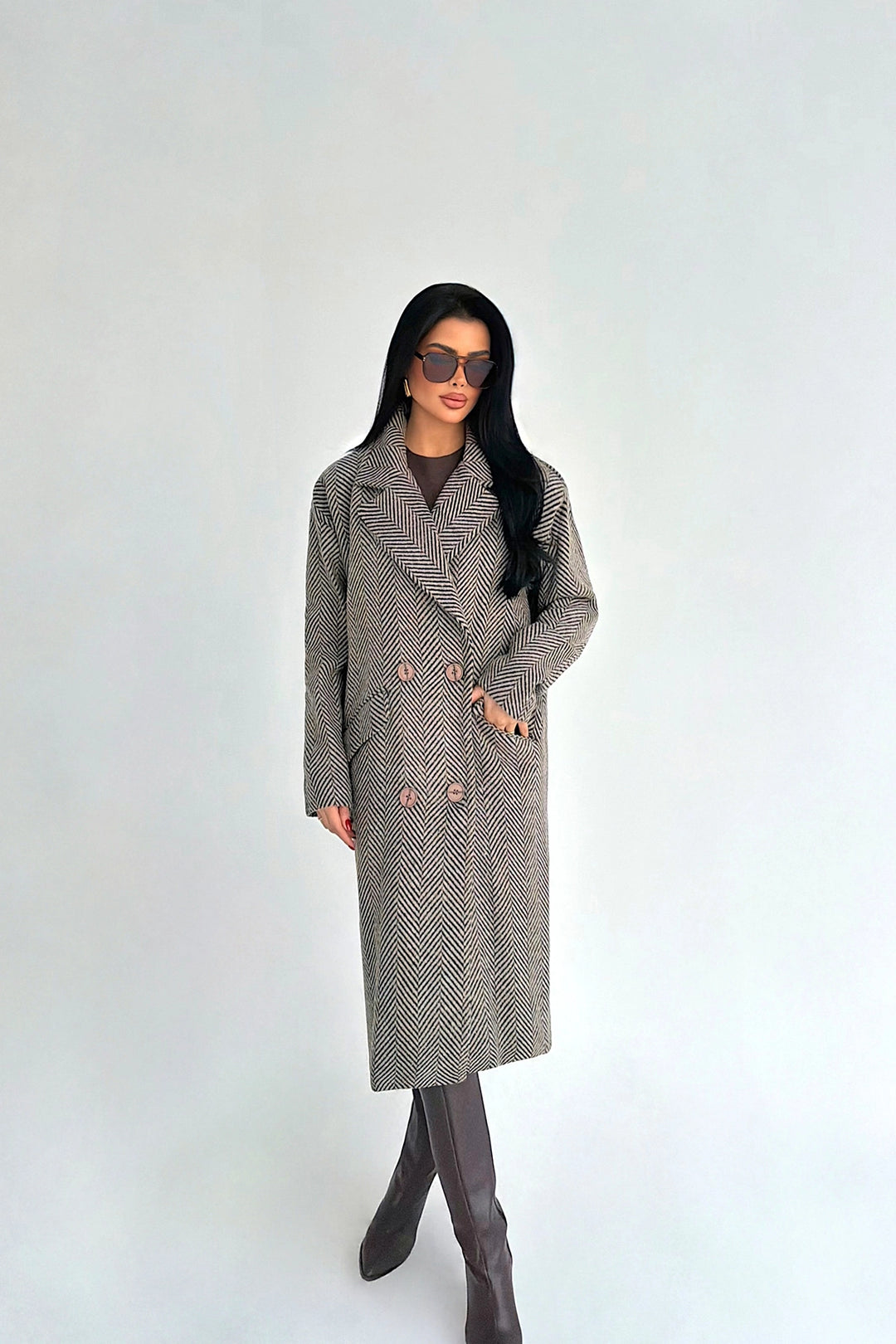 EYY Women Mink Buttoned Pocket Detail Coat - Heroica Nogales