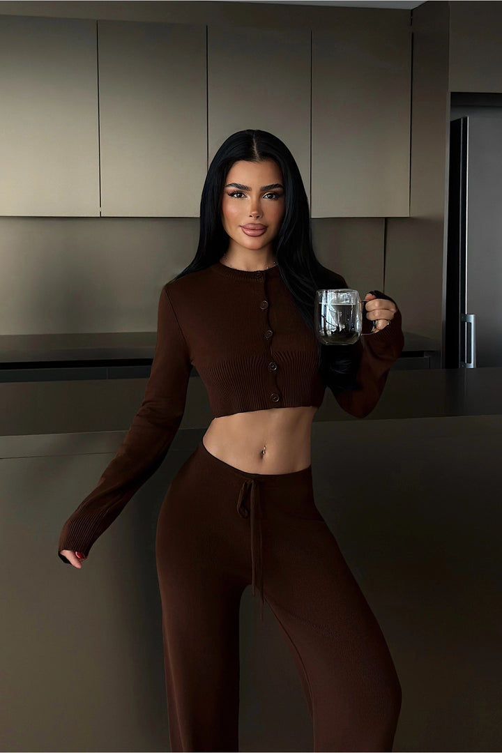 EYY Women Dark Coffee Knit Set - Blackpool