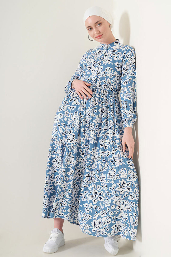 BGD Women Judge Collar Hijab Dress - Blue - Kennewick