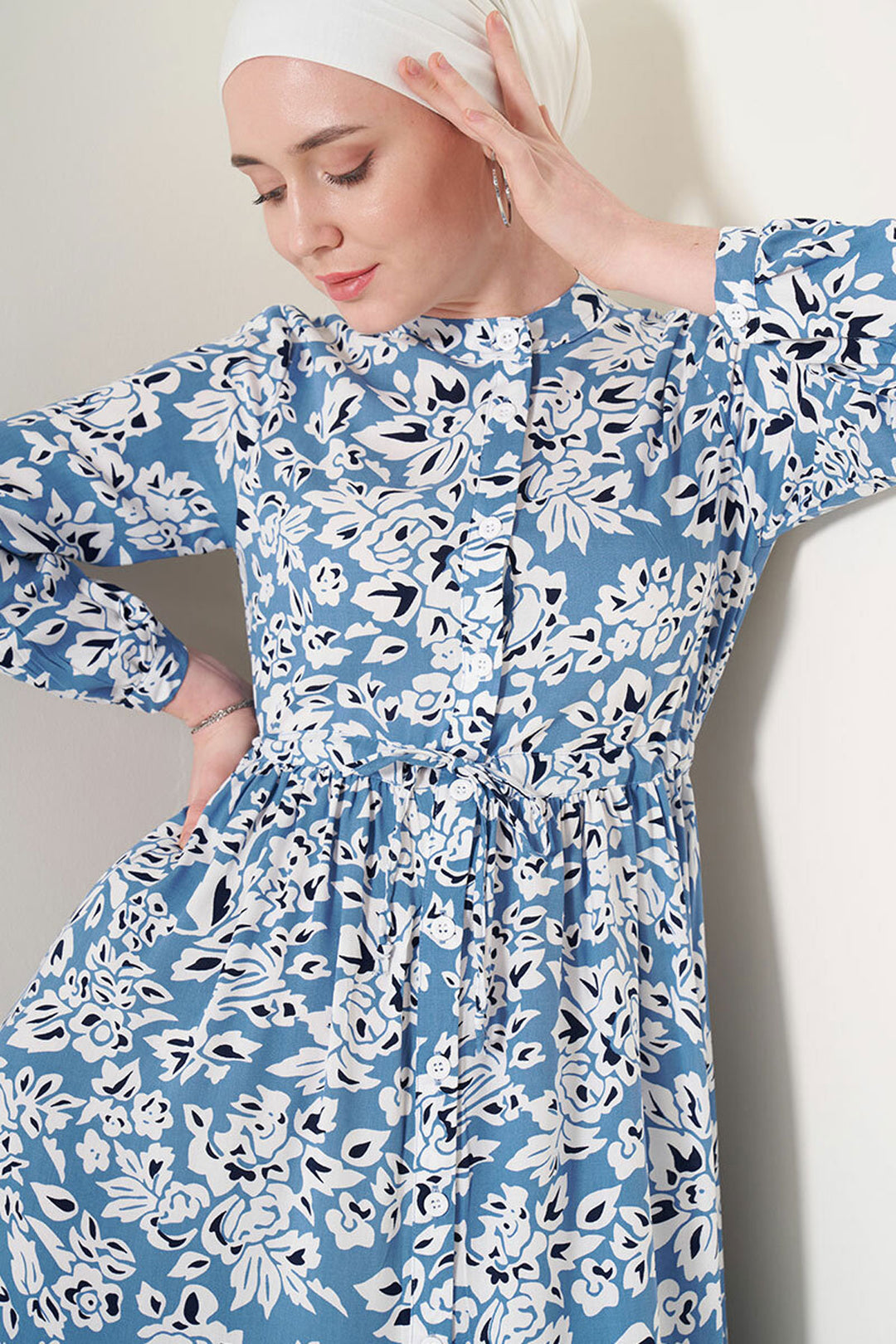 BGD Women Judge Collar Hijab Dress - Blue - Kennewick