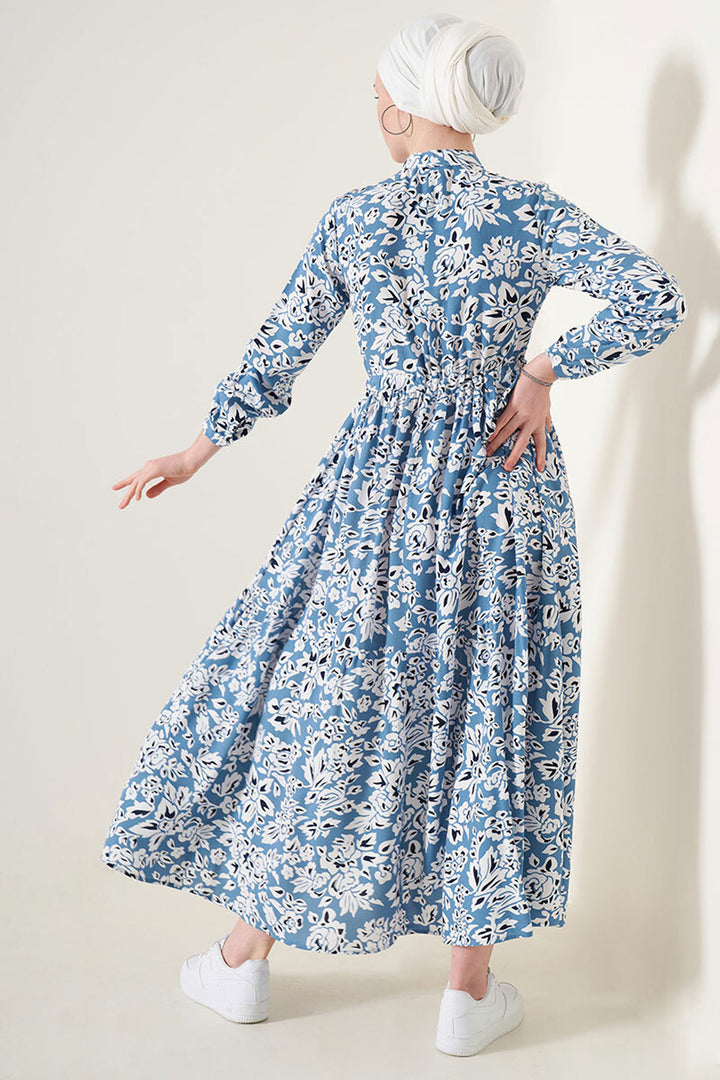 BGD Women Judge Collar Hijab Dress - Blue - Kennewick