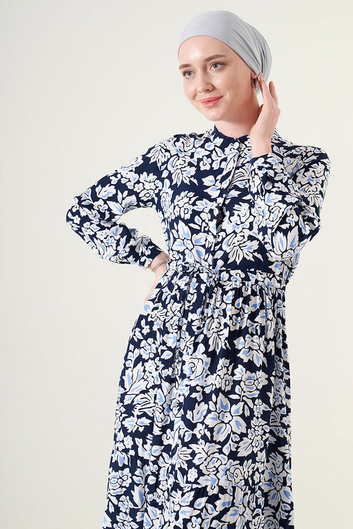BGD Women Judge Collar Hijab Dress - Navy Blue - Portland