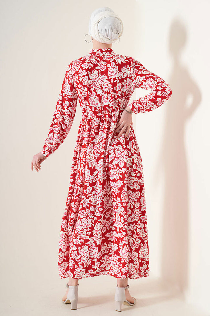 BGD Women Judge Collar Hijab Dress - Pomegranate - Cholet