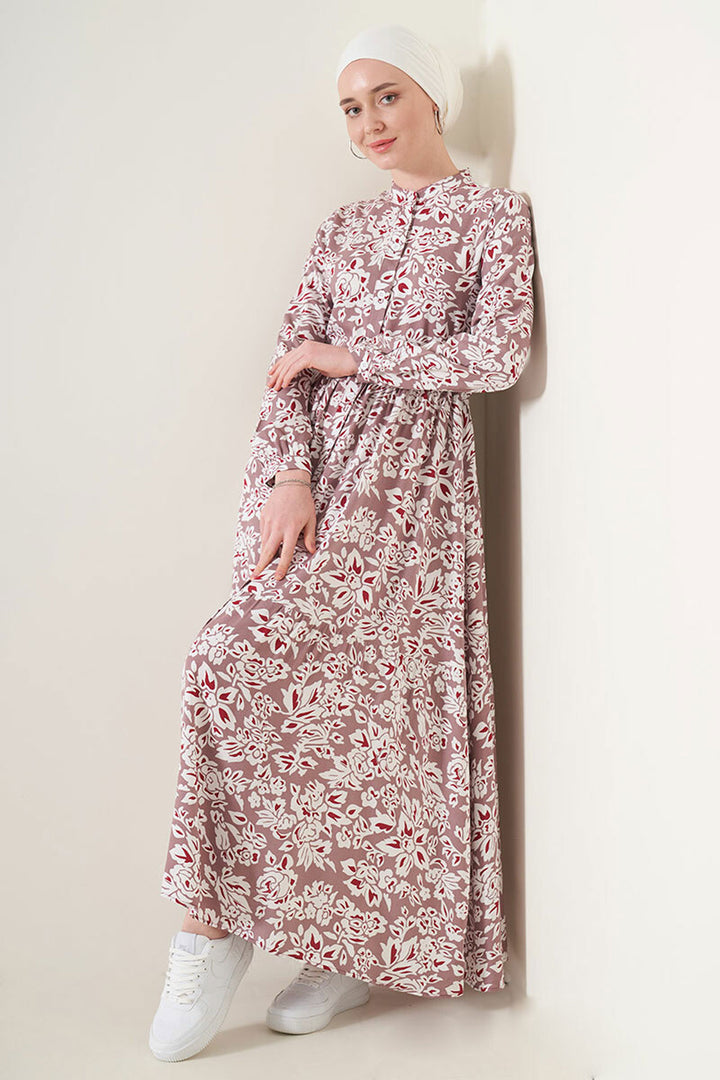 BGD Women Judge Collar Hijab Dress - Rose Pink - North Port