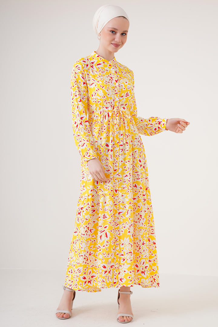 BGD Women Judge Collar Hijab Dress - Yellow - Lutsk