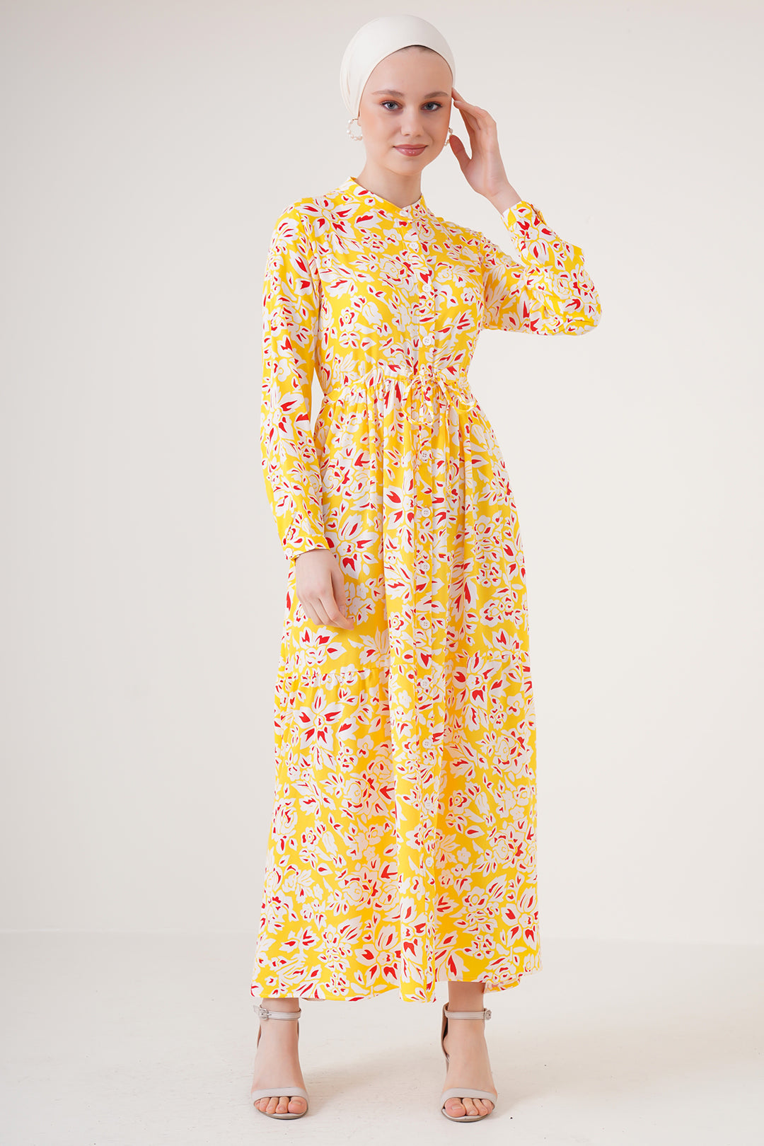 BGD Women Judge Collar Hijab Dress - Yellow - Lutsk