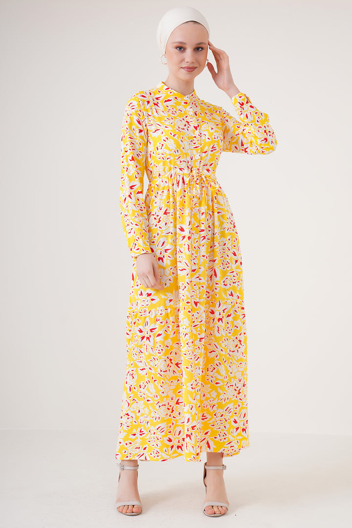 BGD Women Judge Collar Hijab Dress - Yellow - Lutsk