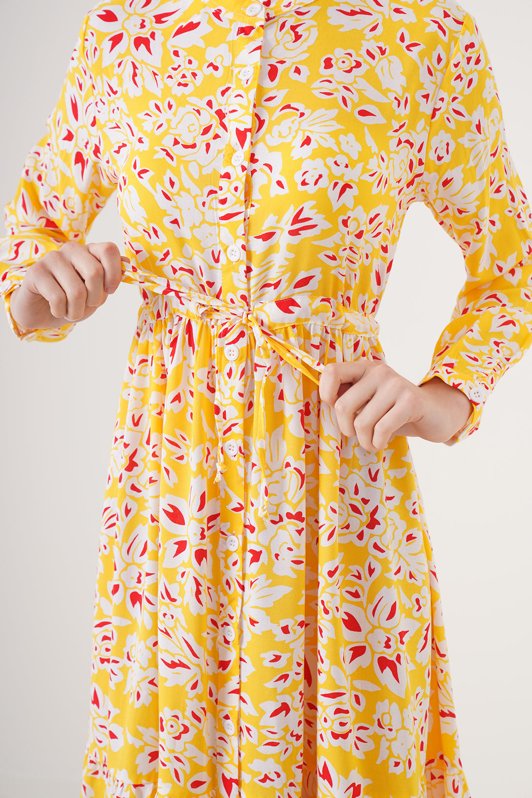 BGD Women Judge Collar Hijab Dress - Yellow - Lutsk
