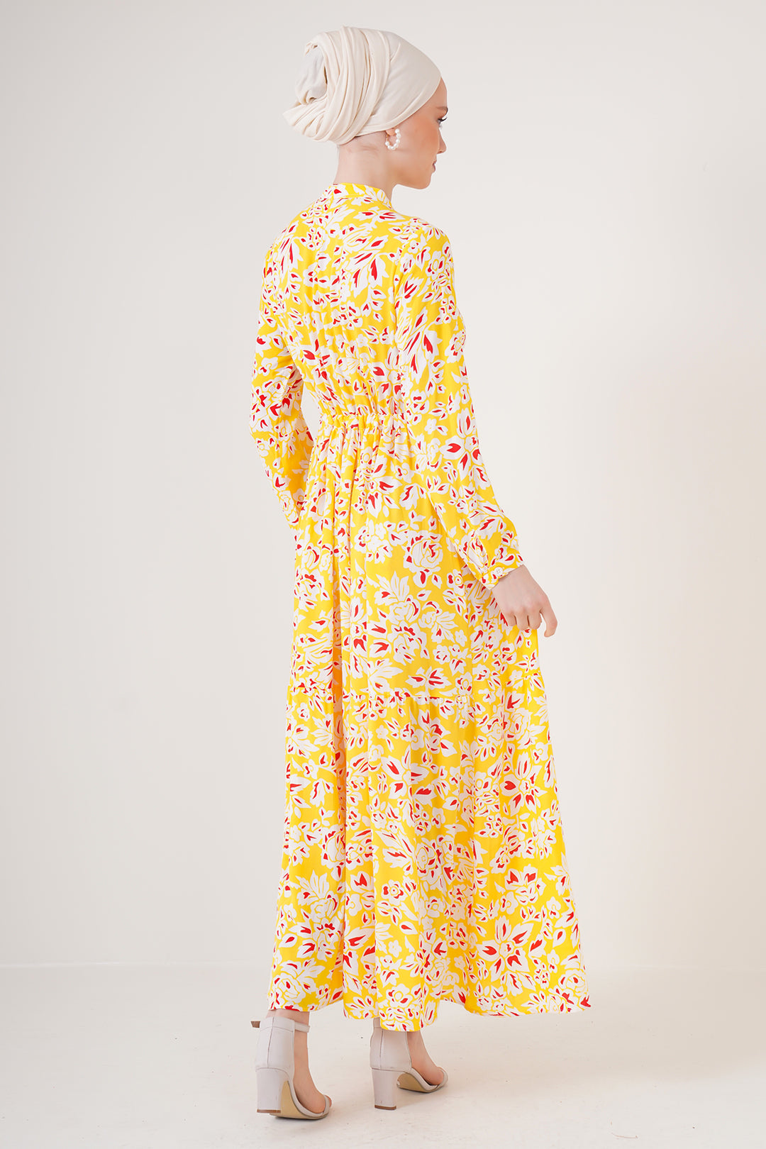 BGD Women Judge Collar Hijab Dress - Yellow - Lutsk