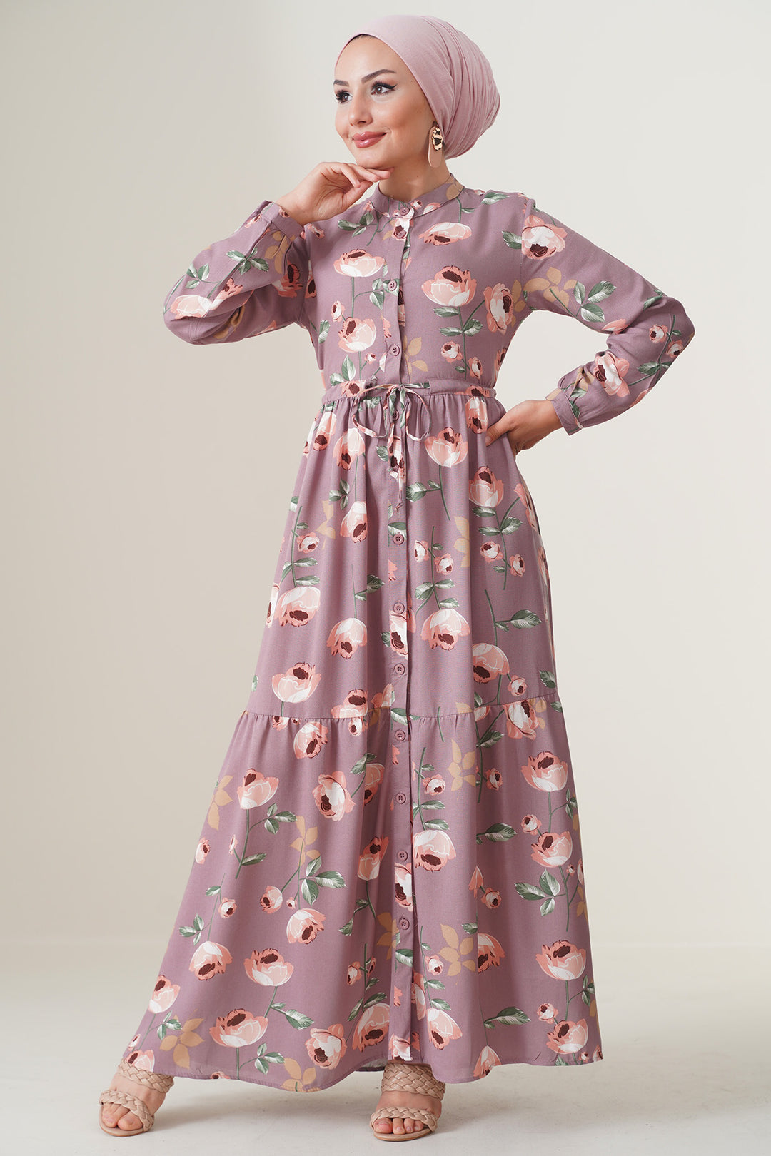 BGD Women Judge Collar Hijab Dress - Light Pink - Huntington Station