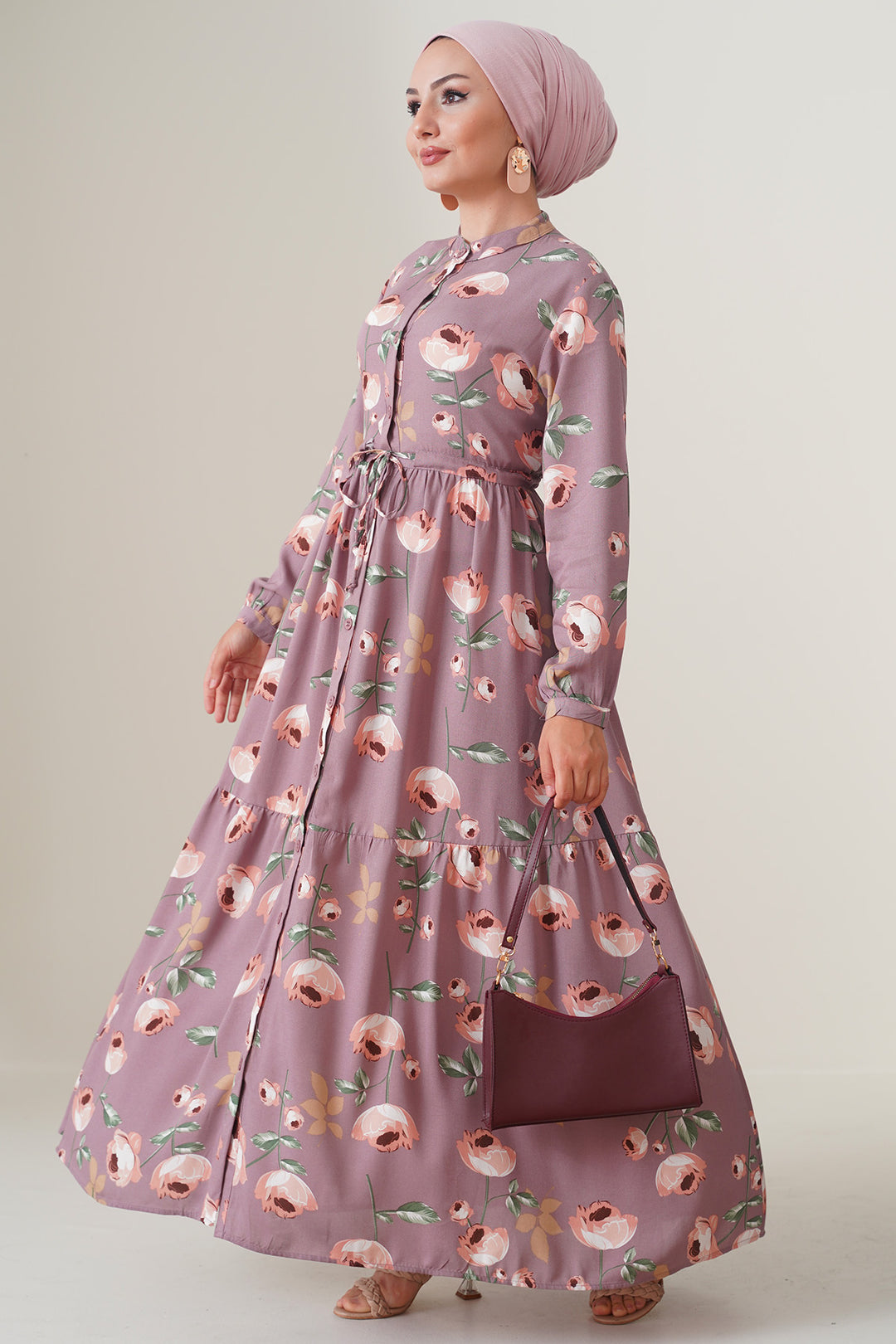 BGD Women Judge Collar Hijab Dress - Light Pink - Huntington Station
