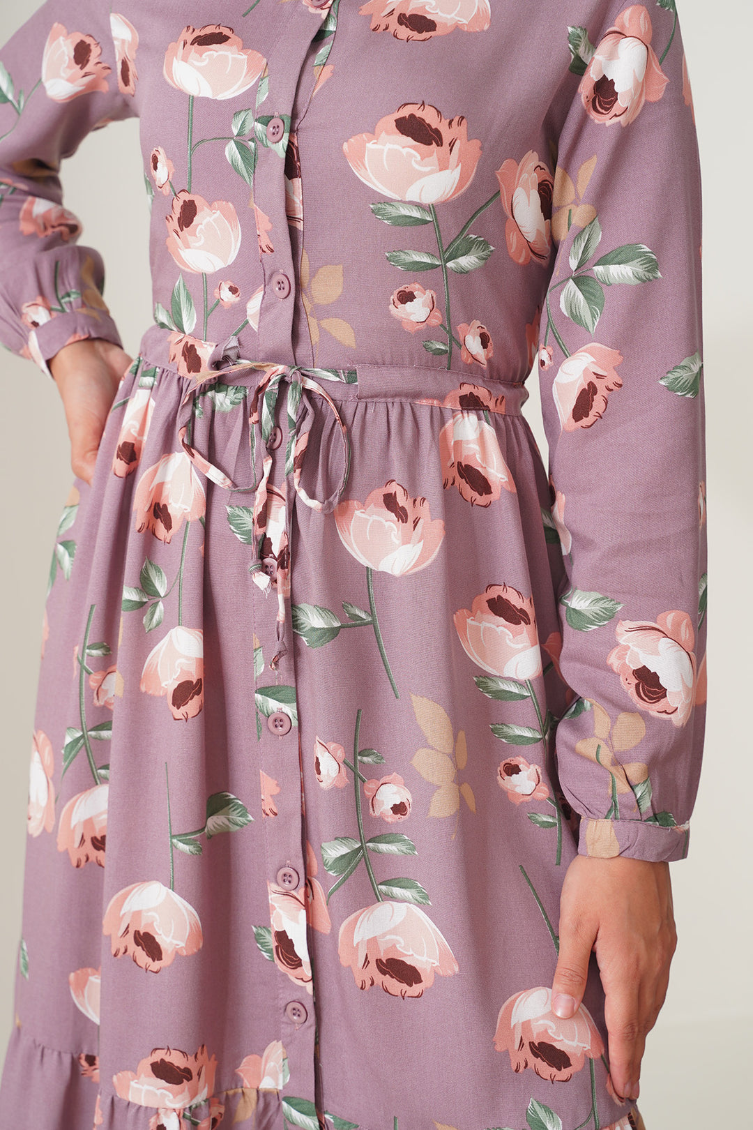 BGD Women Judge Collar Hijab Dress - Light Pink - Huntington Station