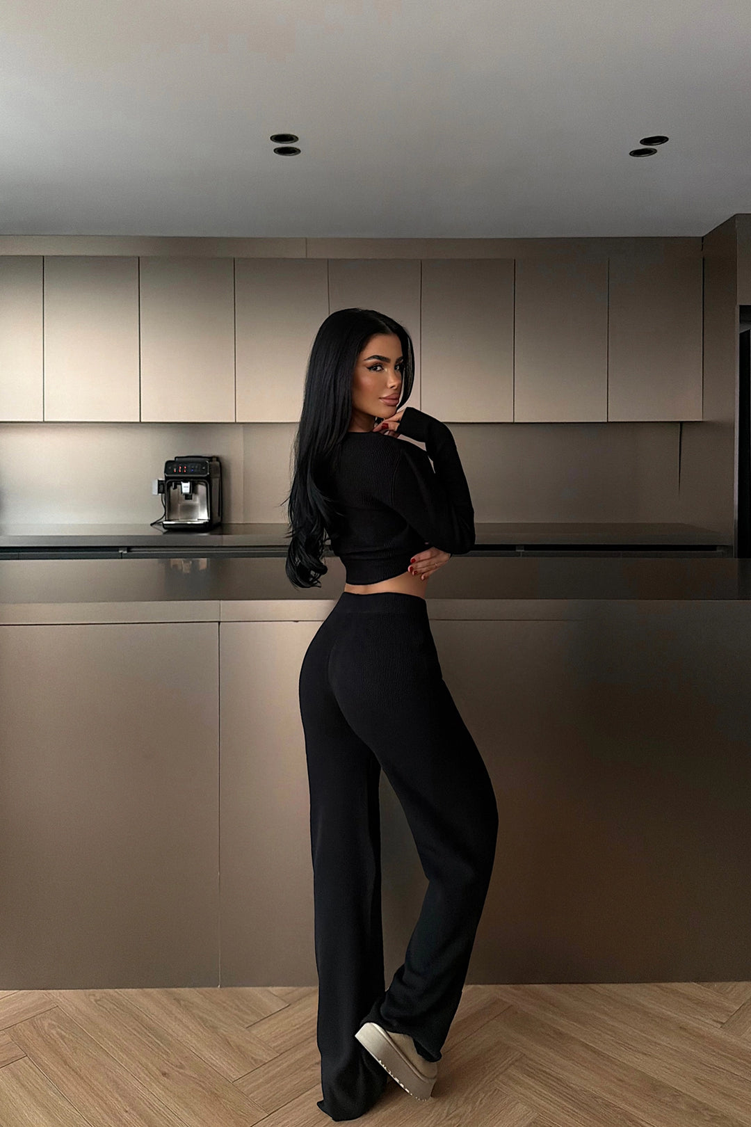 EYY Women Black Button Detail Knit Set - Winchester