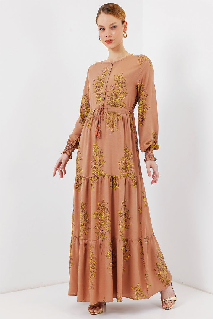 BGD Women Patterned Hijab Dress - Biscuit - Santa Pola