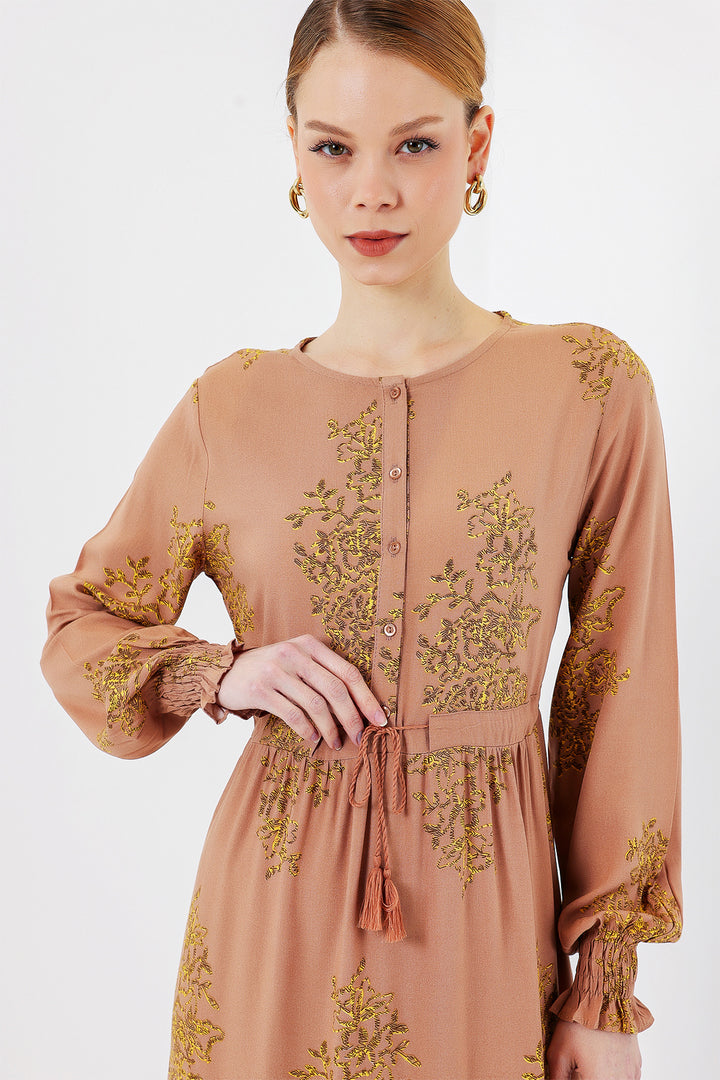BGD Women Patterned Hijab Dress - Biscuit - Santa Pola