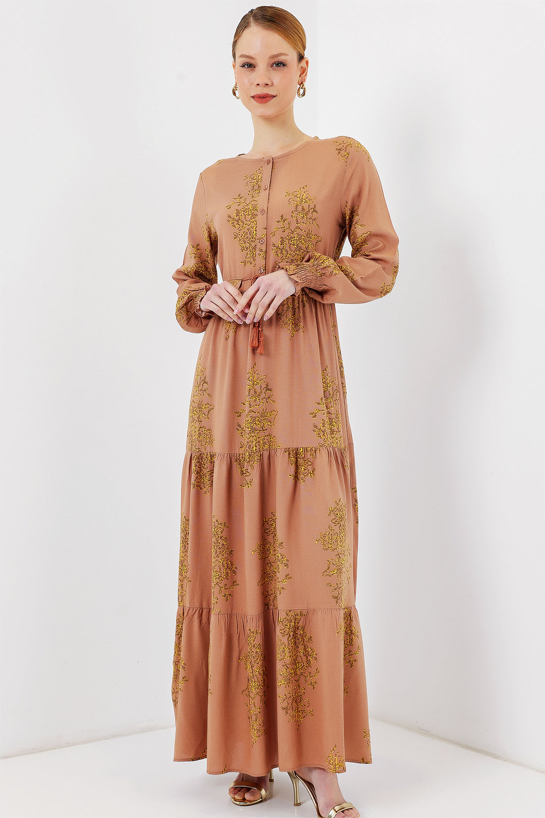 BGD Women Patterned Hijab Dress - Biscuit - Santa Pola