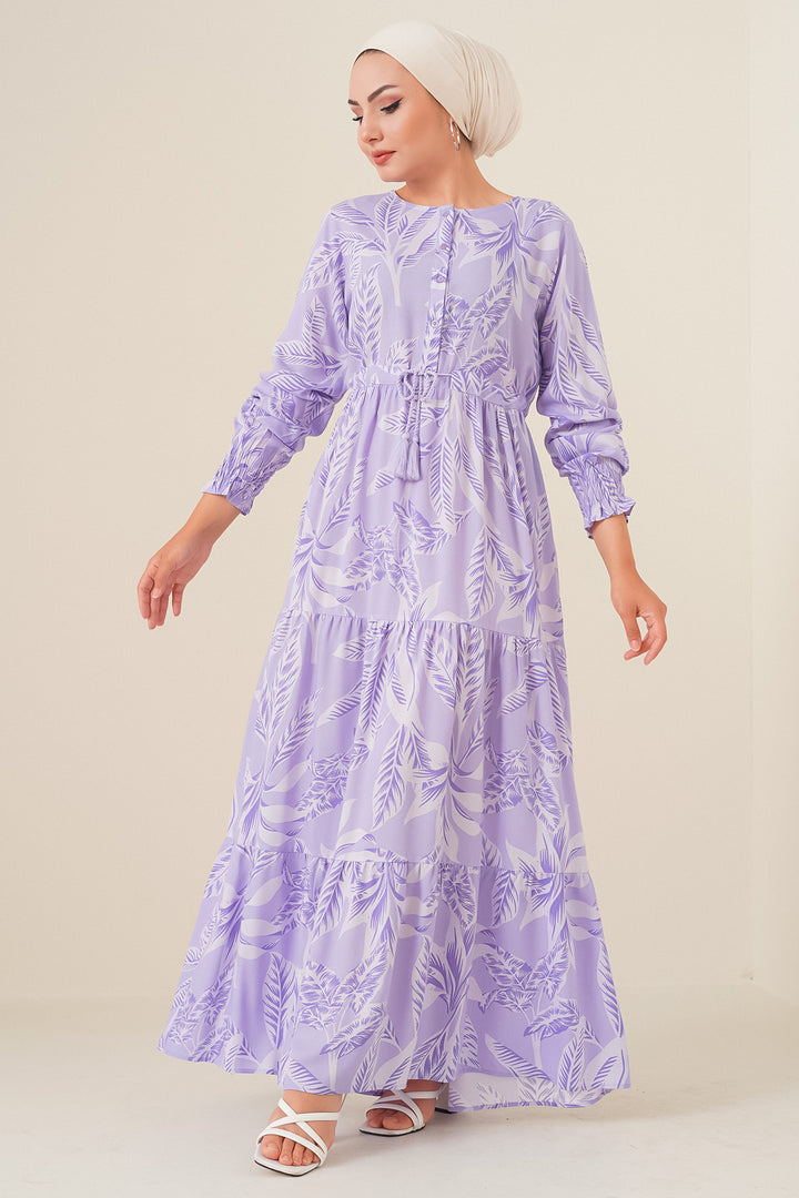 BGD Women Patterned Hijab Dress - Lilac - Ciudad General Escobedo