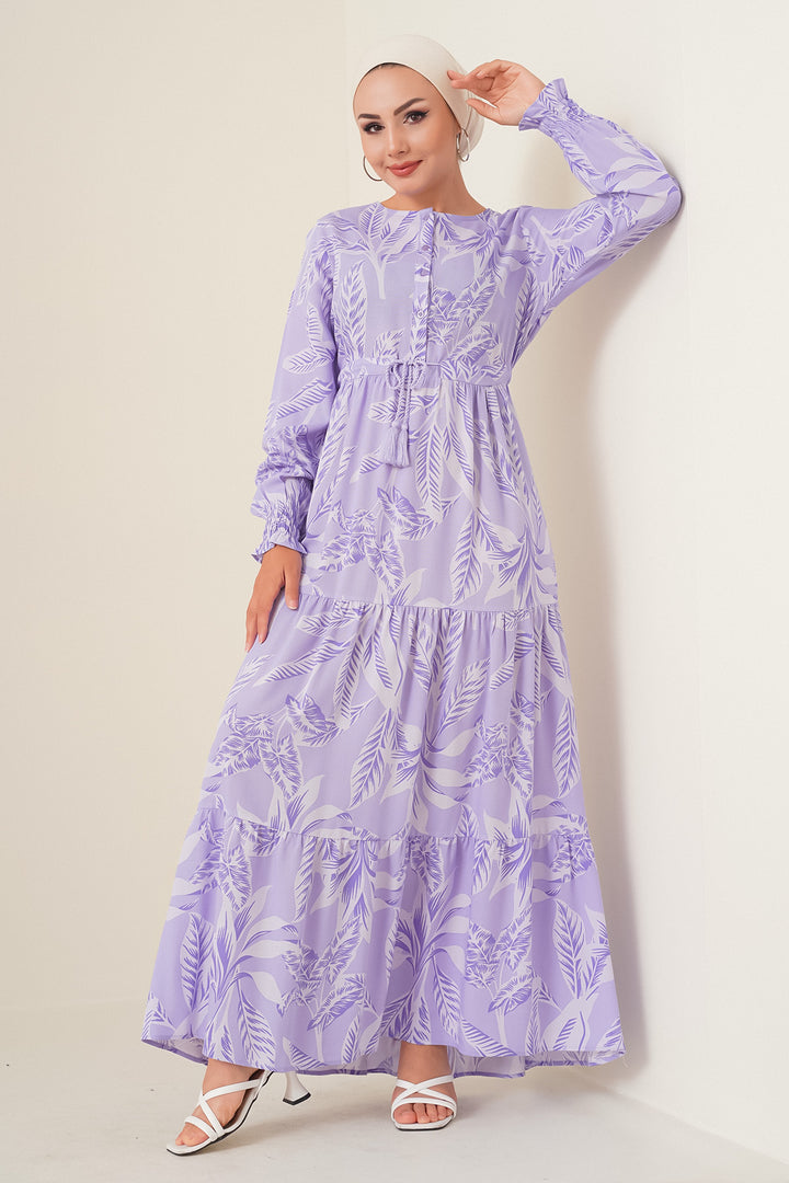 BGD Women Patterned Hijab Dress - Lilac - Ciudad General Escobedo