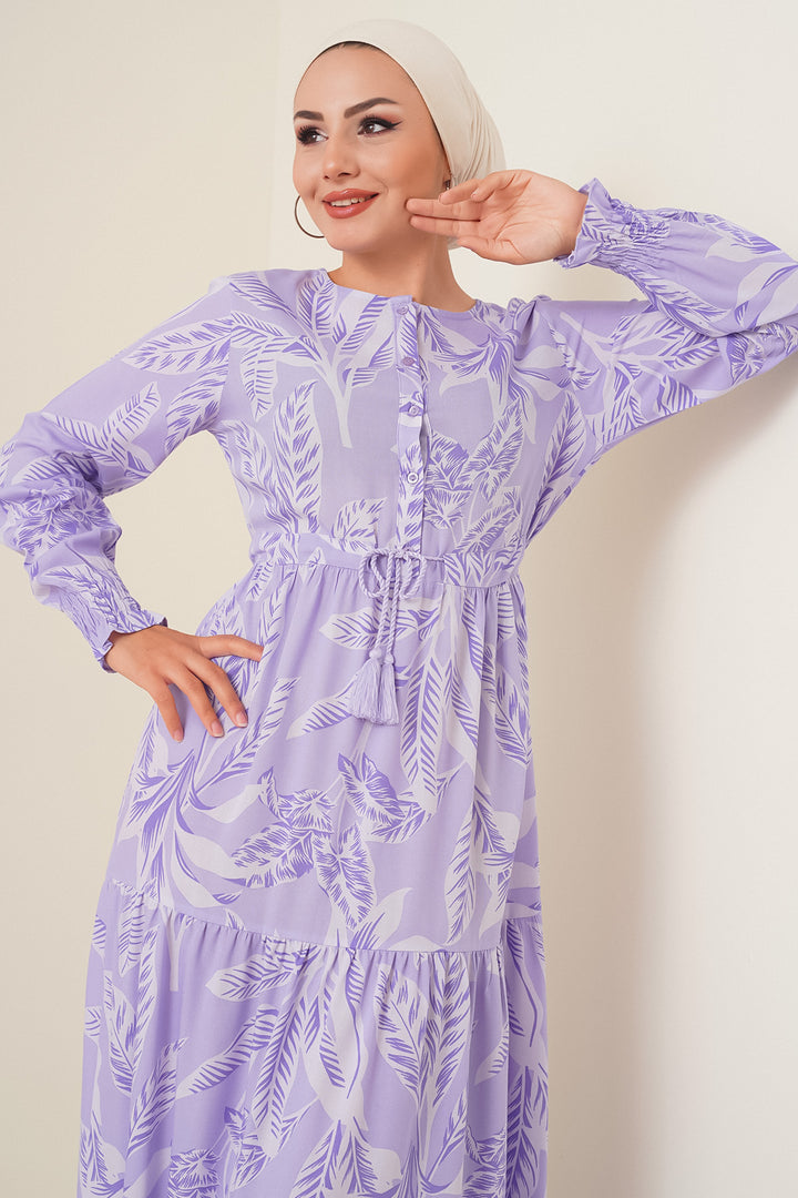 BGD Women Patterned Hijab Dress - Lilac - Ciudad General Escobedo
