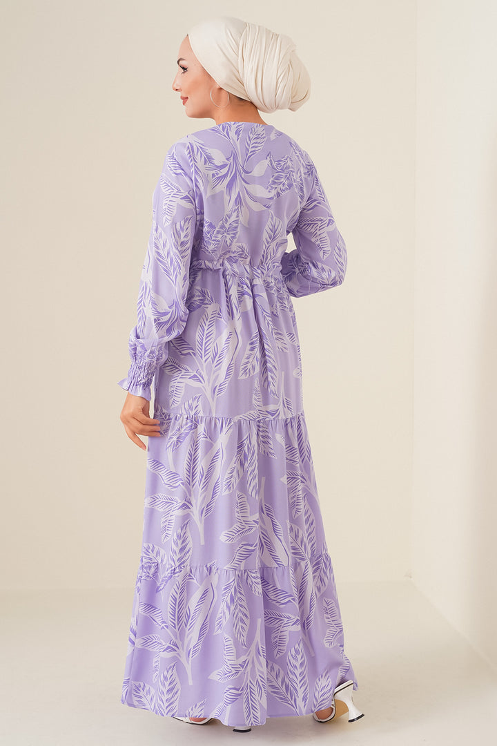 BGD Women Patterned Hijab Dress - Lilac - Ciudad General Escobedo