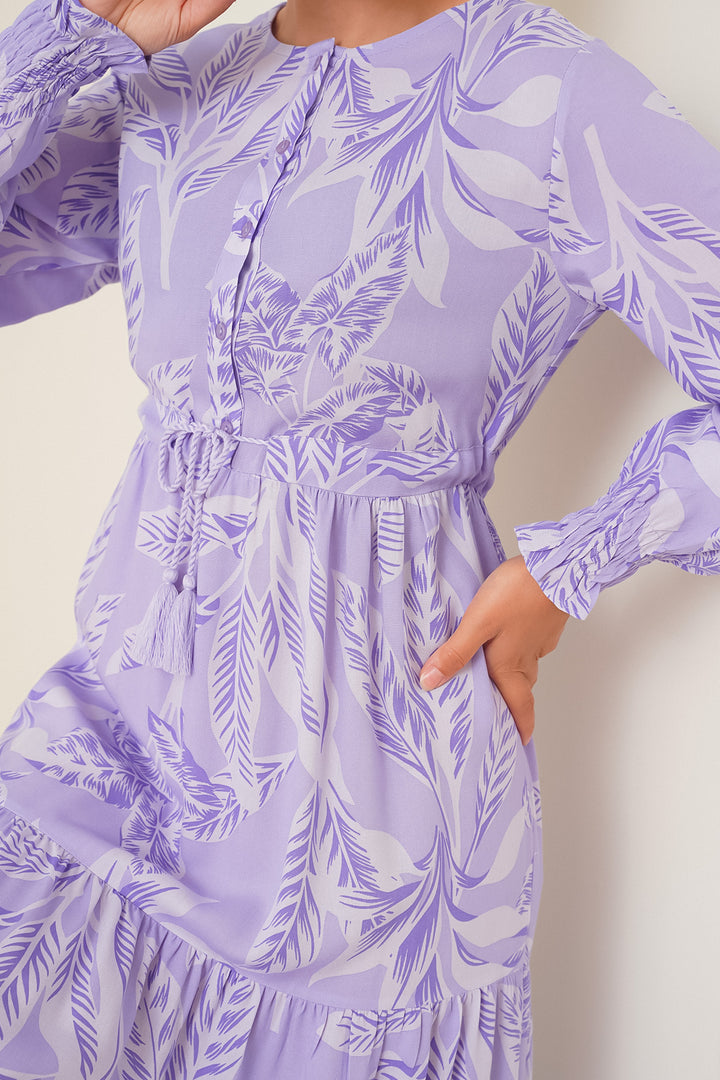 BGD Women Patterned Hijab Dress - Lilac - Ciudad General Escobedo