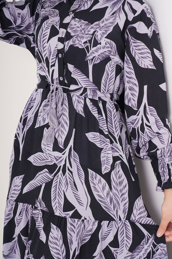 BGD Women Patterned Hijab Dress - D. Black - Vaslui