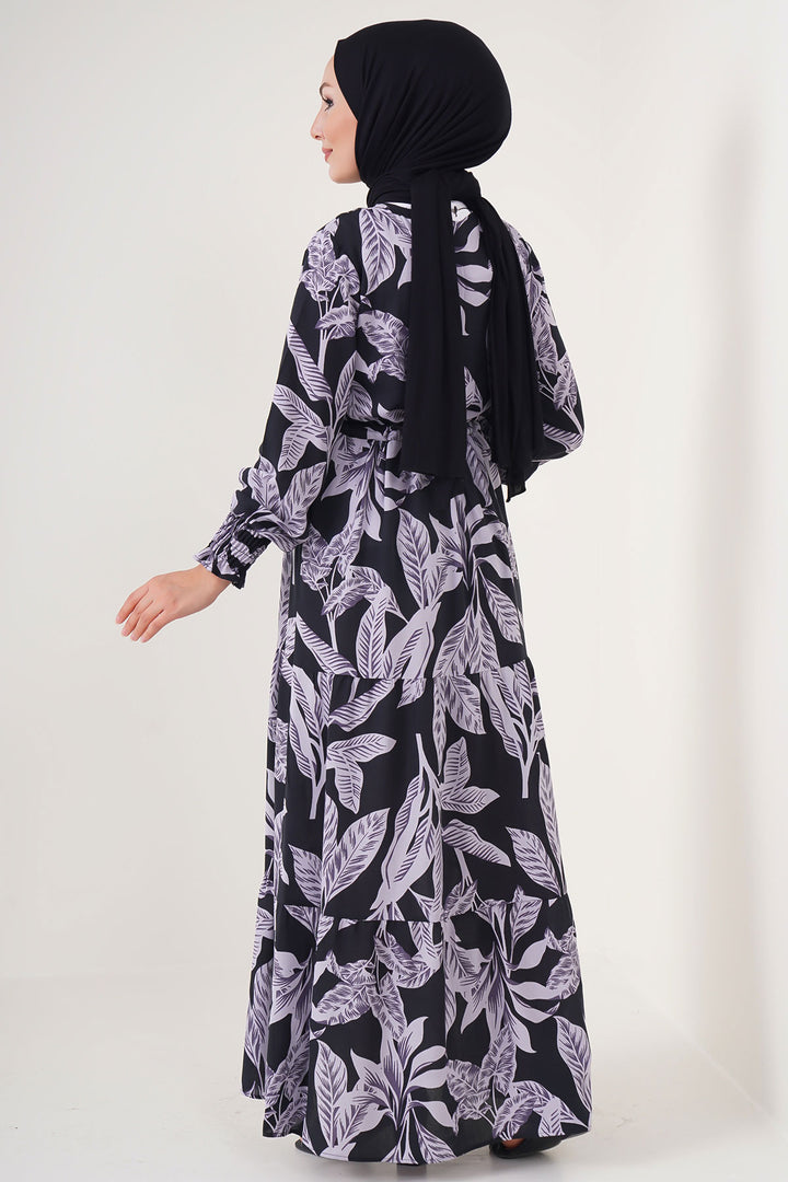 BGD Women Patterned Hijab Dress - D. Black - Vaslui