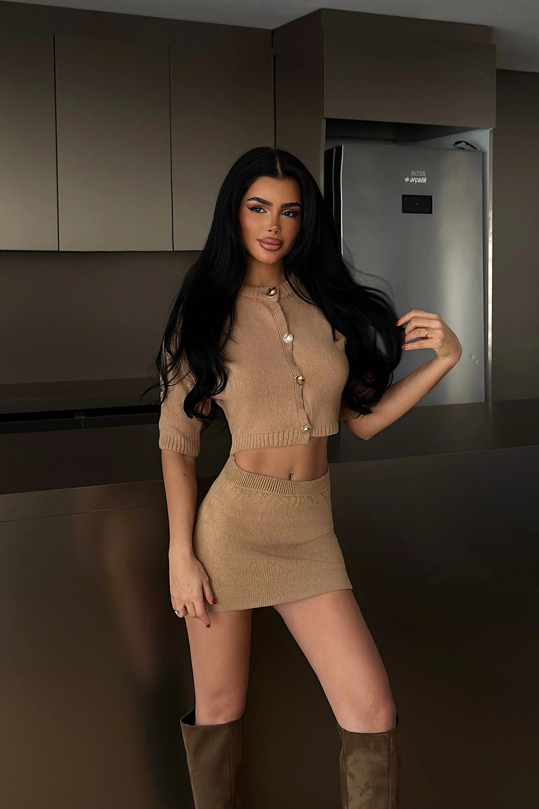 EYY Women Tan Alondra Knit Set - Country Club