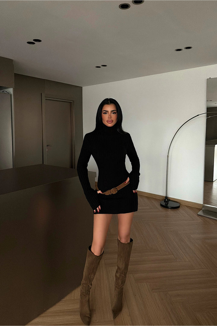 EYY Women Siyah Zurich Örgü Elbise - Matamoros