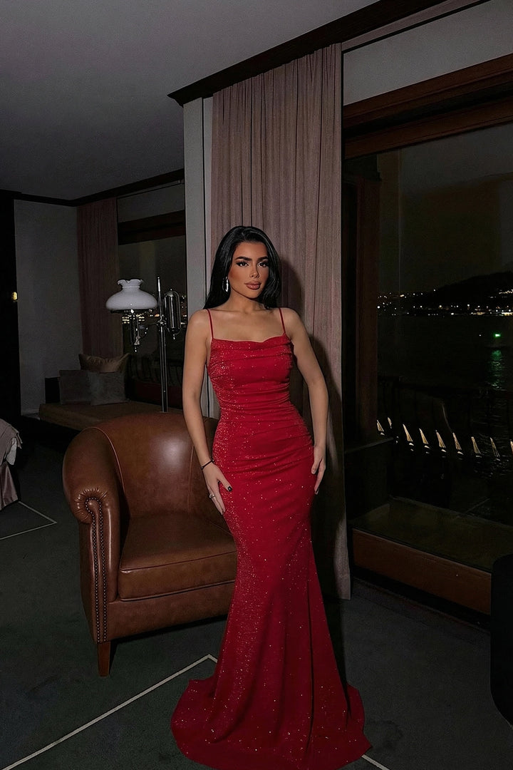 EYY Women Red Strappy Long Dress - Saginaw
