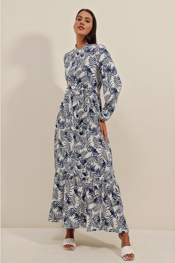BGD Women Exotic Pattern Dress - Dark Blue. - Moortebeek