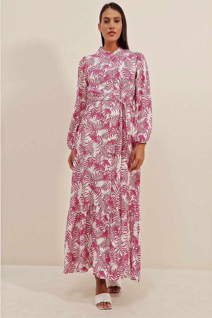BGD Women Exotic Pattern Dress - Fuchsia - Jiquílpan de Juárez