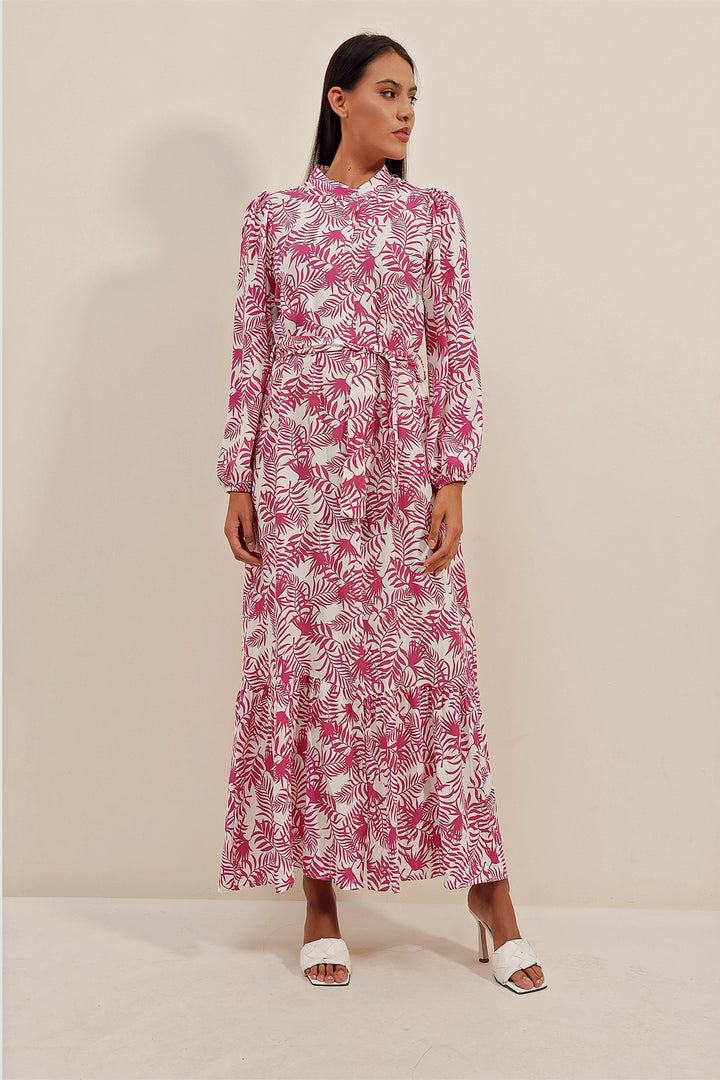 BGD Women Exotic Pattern Dress - Fuchsia - Jiquílpan de Juárez