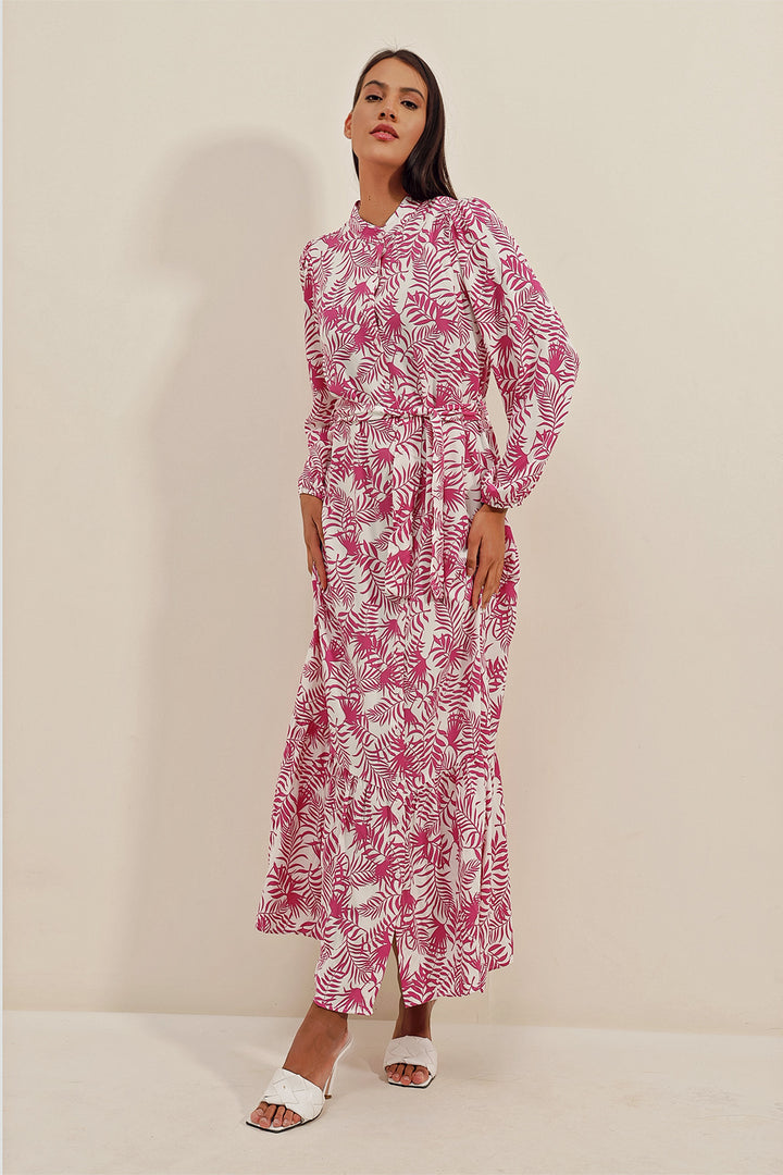 BGD Women Exotic Pattern Dress - Fuchsia - Jiquílpan de Juárez