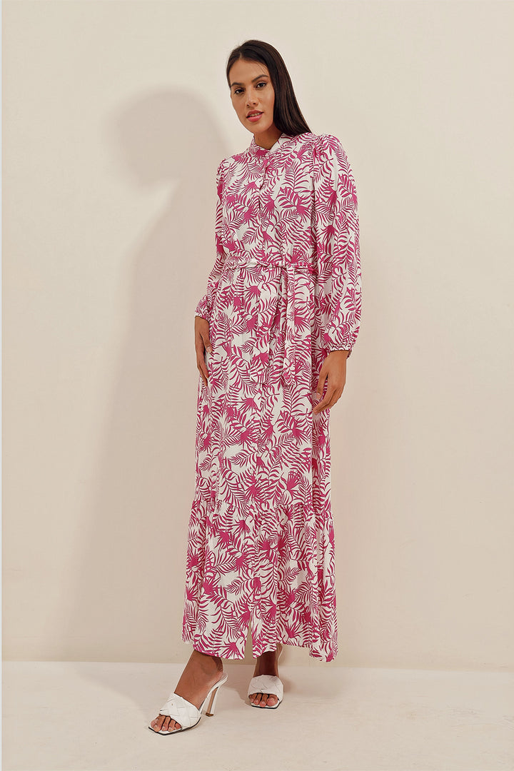 BGD Women Exotic Pattern Dress - Fuchsia - Jiquílpan de Juárez